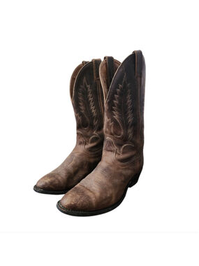 Boulet Cowboy Boots Men Size 10 Brown Leather Western Pointed Toe Made in Canada